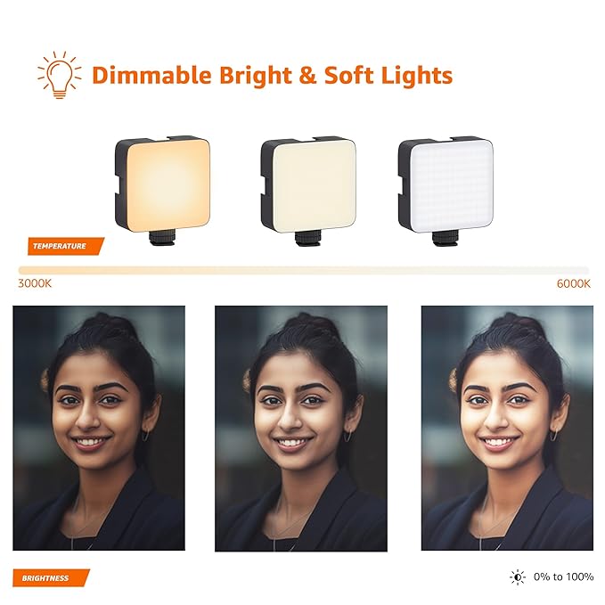 AURAutility 120LEDs Dimmable Rechargeable Video Light (3 color modes)