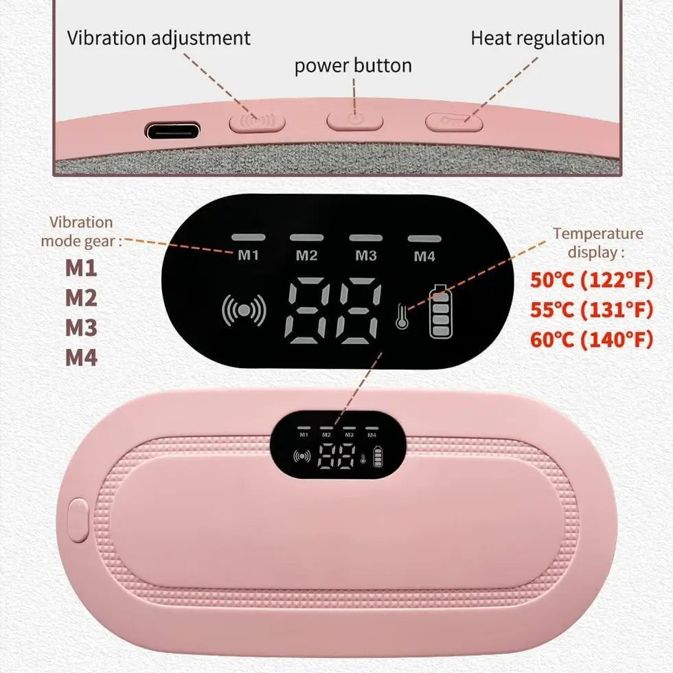 AURAcomfy Portable Cordless Heating Pad - Menstrual Heating Pad with Massage